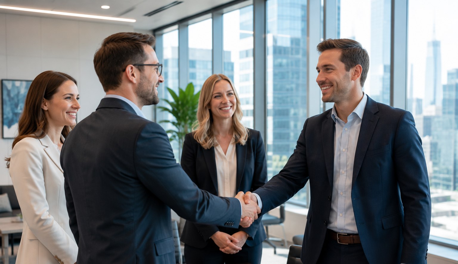 Security consultants reviewing client engagement outcomes