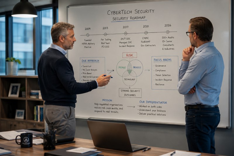 Cyber Security founders reviewing a security program
